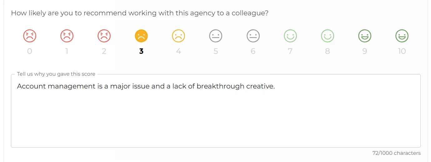 Net Promoter Survey Rating